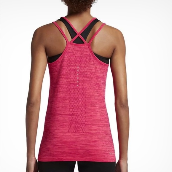 Nike Dri Fit Fuschia Pink Fitted Sleeveless Athletic Running Tank Top Small EUC - Picture 2 of 9